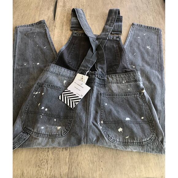 Sandrine Rose Polka Grey Distressed Overalls - S - Picture 8 of 9